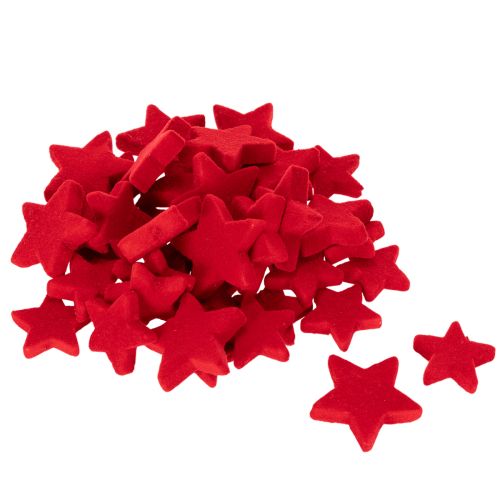 Pequeña estrella decorativa, adorno esparcido flocado, 5 cm, 40 unidades | Floristik24.es