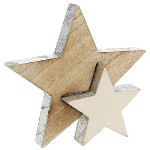 Floristik24 Estrella de madera naturaleza 18cm