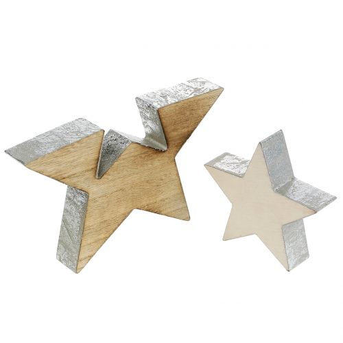 Floristik24 Estrella de madera naturaleza 18cm