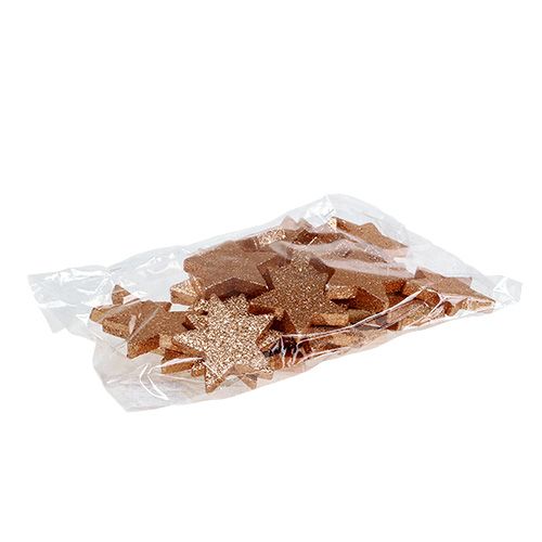 Floristik24 Estrellas cobre 6,5cm con mica 36pcs
