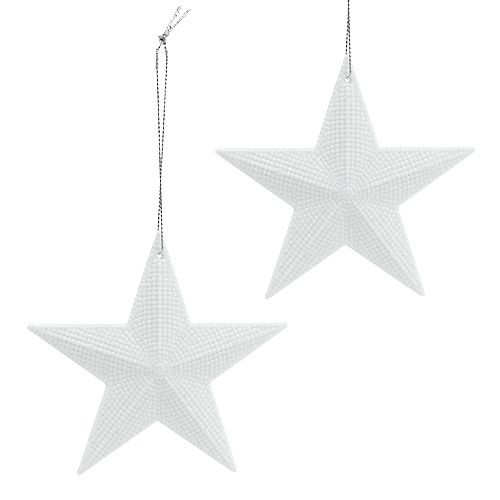 Floristik24 Estrella para colgar blanco 11cm L19cm 6pcs