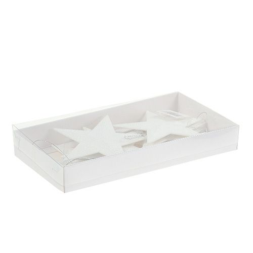 Floristik24 Estrella para colgar blanco 11cm L19cm 6pcs