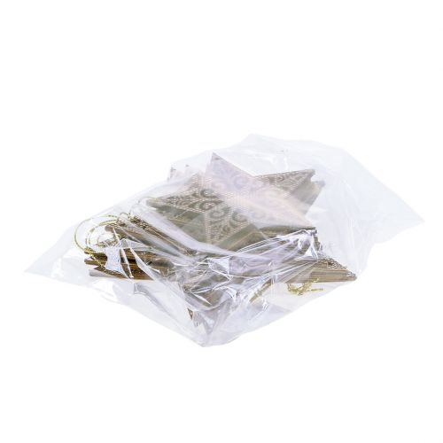 Artículo Estrella dorada para colgar 8cm - 12cm 9 piezas