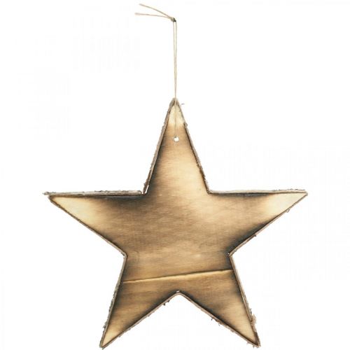 Floristik24 Estrella de madera para colgar decoración navideña flameada natural 20cm