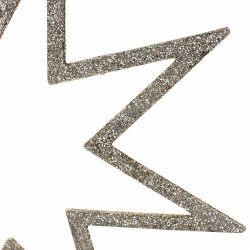 Floristik24 Decoración navideña estrella decoraciones para árboles de Navidad champagne glitter 22cm 12pcs