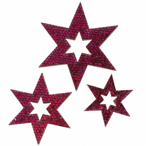 Floristik24 Decoración dispersa estrella violeta 3-5cm 48 piezas