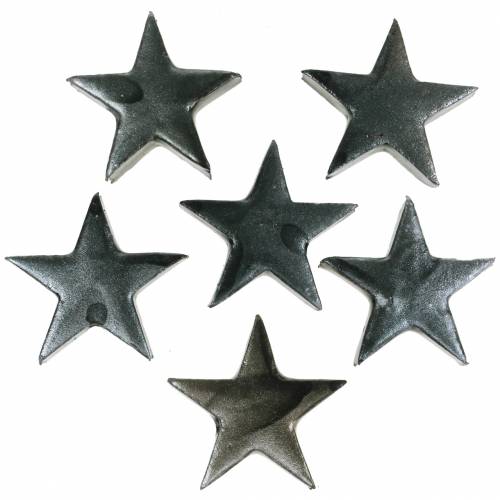 Floristik24 Deco estrellas gris 4cm 12uds
