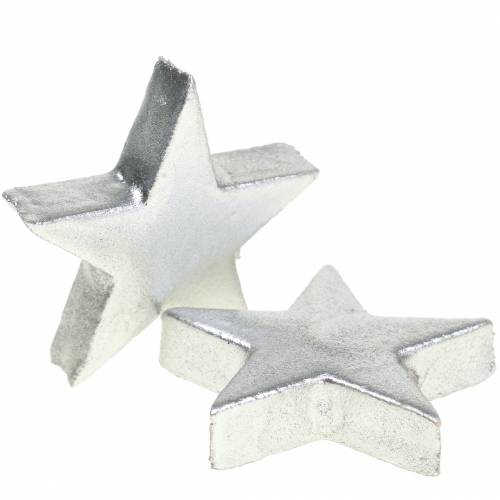 Artículo Deco estrellas plata 4cm 12pcs