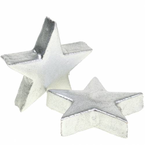 Floristik24 Deco estrellas plata 4cm 12pcs