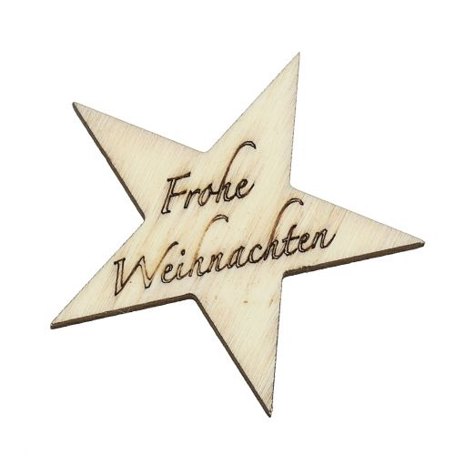 Floristik24 Estrella Feliz Navidad Naturaleza 5cm 30pcs