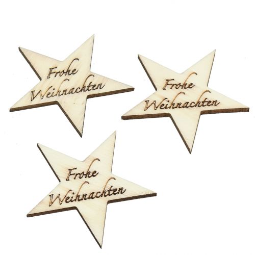 Floristik24 Estrella Feliz Navidad Naturaleza 5cm 30pcs