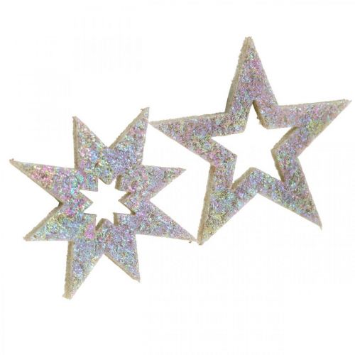 Artículo Estrellas decorativas para manualidades amarillo, goma espuma marrón 4cm 36pcs