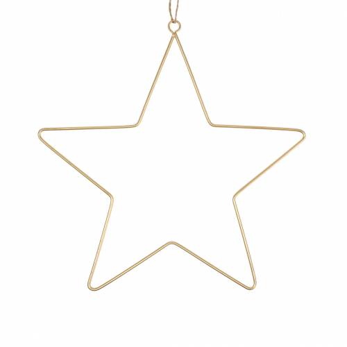 Decoración estrella para colgar metal dorado Ø25cm 6pcs
