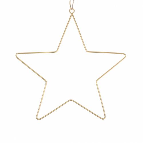 Artículo Decoración estrella para colgar metal dorado Ø25cm 6pcs