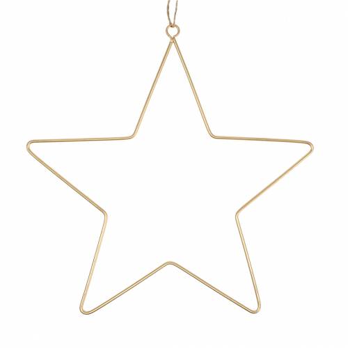 Floristik24 Decoración estrella para colgar metal dorado Ø35cm 4pcs