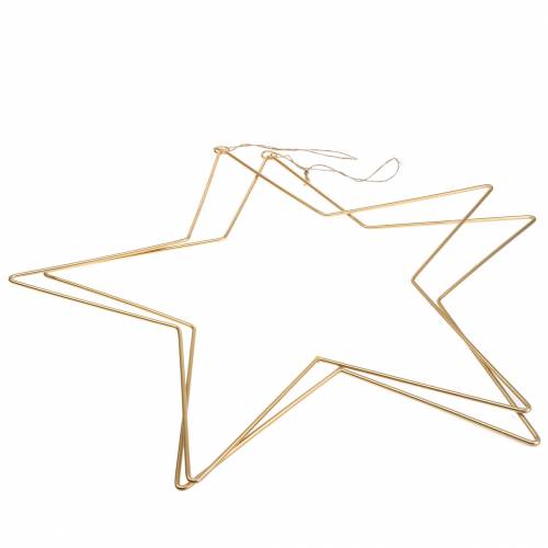 Floristik24 Estrella decorativa para colgar metal dorado Ø50,5cm 2pcs
