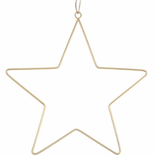 Floristik24 Estrella decorativa para colgar metal dorado Ø50,5cm 2pcs