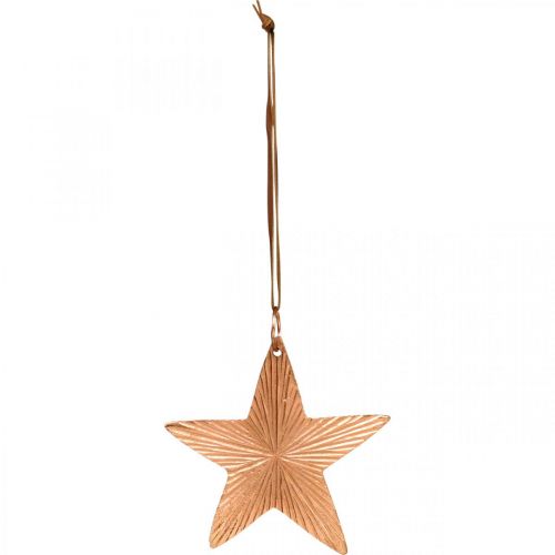 Artículo Colgante estrella, decoración navideña, decoración de metal cobre 9,5 × 9,5 cm 3 piezas