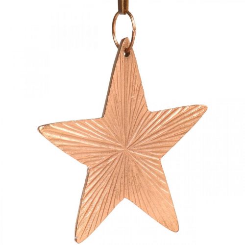 Colgante estrella, decoración navideña, decoración de metal cobre 9,5 × 9,5 cm 3 piezas