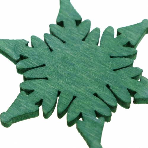 Artículo Decoración dispersa Estrella navideña verde, blanco surtido 4cm 72 piezas
