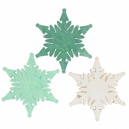 Decoración dispersa Estrella navideña verde, blanco surtido 4cm 72 piezas