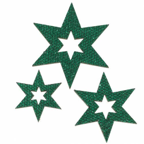 Decoración para controlar estrella verde 3-5cm 48pcs