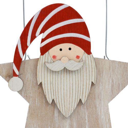 Artículo Estrella de madera gnomo rojo blanco decoración de mesa 15,5×6×16,5cm