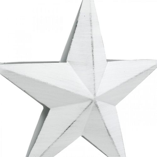 Estrella para colgar, adornos para árboles de Navidad, adorno de metal blanco 19,5 × 18,5cm | Floristik24.es
