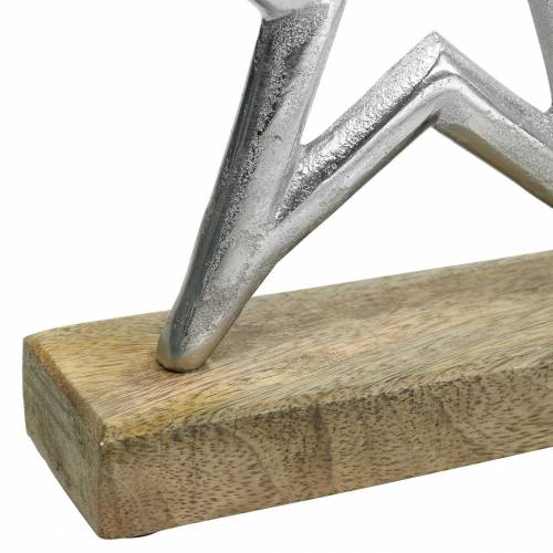 Floristik24 Estrella para montar Mango, metal plateado 21 × 16,5cm