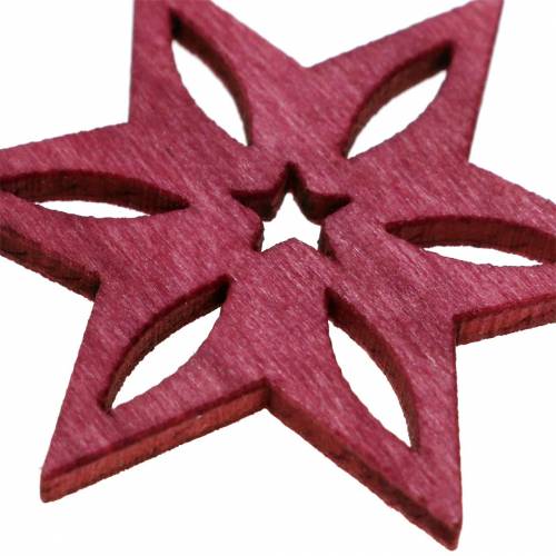 Artículo Decoración dispersa estrella rosa, gris madera variada 4cm 72 piezas