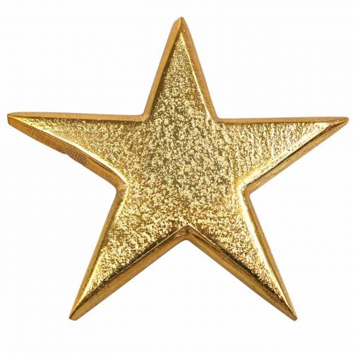 Floristik24 Estrellas de metal dorado 7,8×7,4cm/6,4×6,2cm 8 piezas