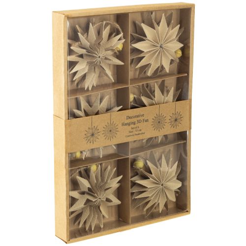 Artículo Estrellas de papel con hilo de yute para decoración festiva.