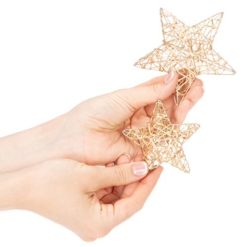 Juego de estrellas decorativas de alambre, dos tamaños, 10 cm, 12 piezas | Floristik24.es