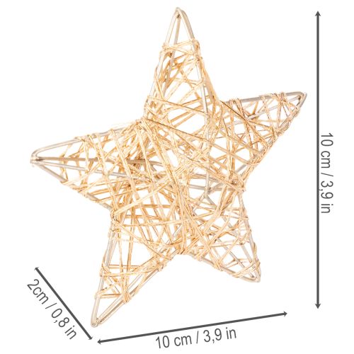 Juego de estrellas decorativas de alambre, dos tamaños, 10 cm, 12 piezas | Floristik24.es