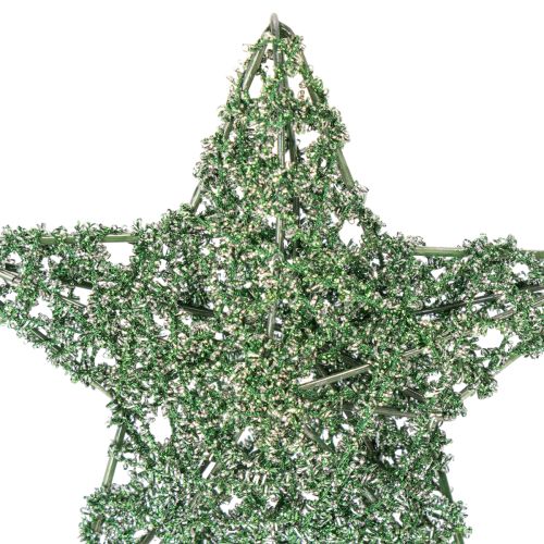 Juego de estrellas decorativas de alambre verde, dos tamaños, 10 cm, 12 piezas | Floristik24.es