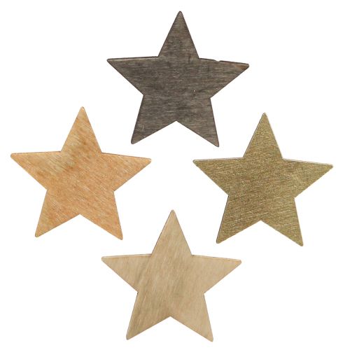 Estrellas para esparcir decoración de madera Navidad Ø4cm 72 piezas