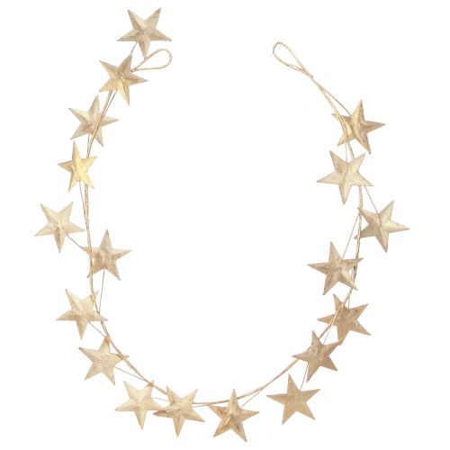 Artículo Guirnalda de estrellas para Navidad metal dorado L180cm