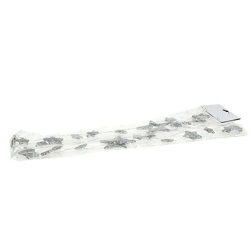 Floristik24 Guirnalda estrella 110cm plata con mica