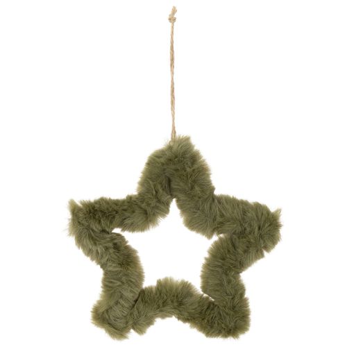 Colgantes de estrella de piel sintética, de felpa, para ventanas y puertas, 21 cm, 4 unidades | Floristik24.es