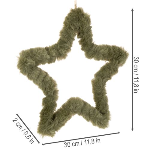 Estrella colgante de piel sintética para puertas y ventanas, 30 cm, 3 unidades. | Floristik24.es