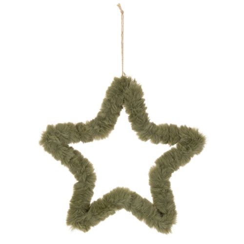 Estrella colgante de piel sintética para puertas y ventanas, 30 cm, 3 unidades. | Floristik24.es