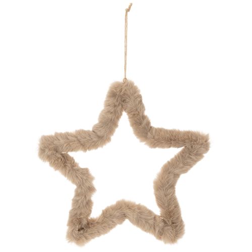 Adorno colgante de piel sintética con forma de estrella, 30 cm, 3 piezas. | Floristik24.es