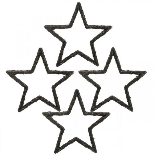 Decoración dispersa Estrellas navideñas brillo negro Ø4cm 120 piezas