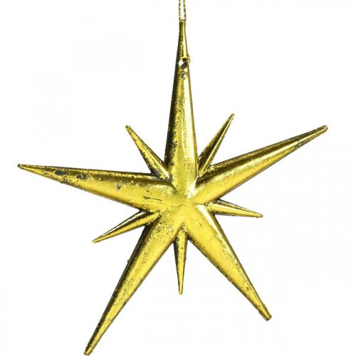 Artículo Colgante estrella decorativa navideña dorado W11,5cm 16ud
