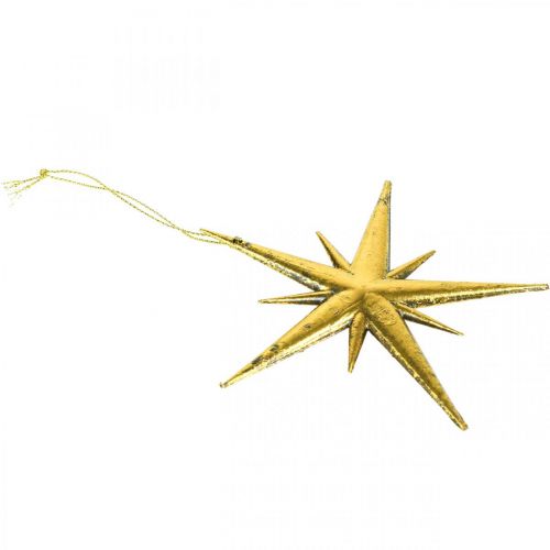 Artículo Colgante estrella decorativa navideña dorado W11,5cm 16ud