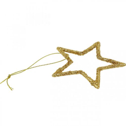Floristik24 Decoración navideña colgante estrella brillo dorado 7,5cm 40 piezas