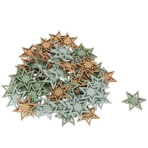 Decoraciones de estrellas de madera surtidas para decoración de mesa y manualidades, 3 cm, 72 piezas | Floristik24.es