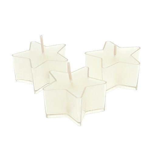 Floristik24 Candelita estrella con fragancia blanco 4cm 6pcs