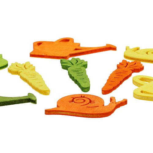 Artículo Decoración dispersa de madera con motivos coloridos 4-6cm 72 piezas