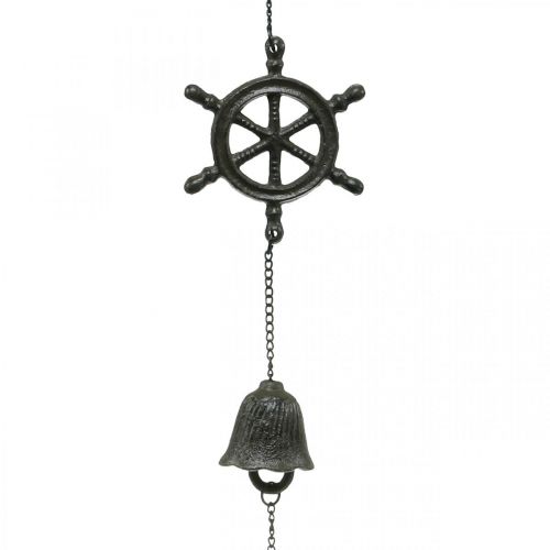 Floristik24 Campana decorativa vintage para volante de remolque, carillón de viento hierro fundido L50cm